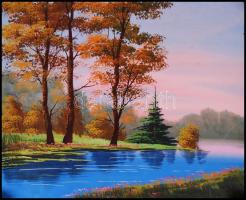 Kiss Károly: 5 db tájképe. Vegyes technika, karton, jelzett, 40×50 cm