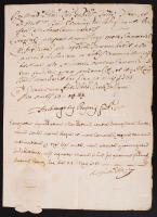 1767 Róma, Itáliai koleralevél bíborosi aláírással és szárazpecséttel