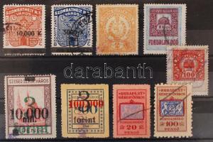 9 db magyar városi okmánybélyeg