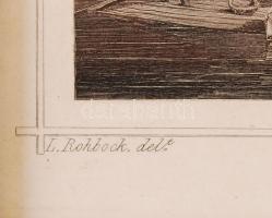 cca 1840 Ludwig Rohbock: Marosvásárhely acélmetszet, üvegezett keretben, 13×19 cm / Targu Mures in T...