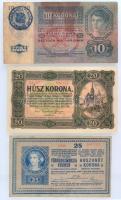 1913-1923. 20f-1000K 22db-os Korona tétel T:vegyes