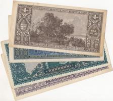 1945. 1.000.000P + 10.000.000P + 1946. 1.000.000MP +  10.000.000MP mindegyik "Kossuth Lajos érm...
