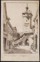 Páris Erzsébet, (1887-?): Klingentor. Ceruza, papír, jelzett, 20×14 cm