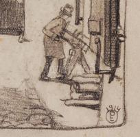 Páris Erzsébet, (1887-?): Klingentor. Ceruza, papír, jelzett, 20×14 cm