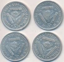 Dél-Afrika 1943-1956. 3P Ag (4x) T:2,2- South Africa 1943-1956. 3 Pence Ag (4x) C:XF,VF