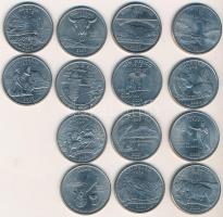Amerikai Egyesült Államok 2003-2009. 1/4$ "State Quarters" (14x) T:1-,2
USA 2003-2009. 1/4...