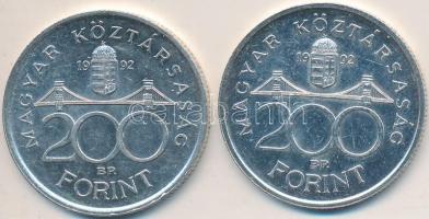 1992. 200Ft Ag "MNB" (2x) T:2
