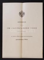 1902 Királyi fővadászmester kimutatása az 1902-es vadászévben az udvari vadászatokon lelőtt vadakról, 11 p / Statement of royal main huntmaster.