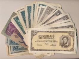54db vegyes bankjegy tétel a pengő időszakból T:vegyes