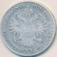 1833B 20Kr Ag "I. Ferenc" T:2-