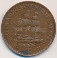 Dél-Afrika 1934. 1p Br "V. György" T:2 South Africa 1934. 1 Penny Br "George V" C:XF Krause KM# 14.3