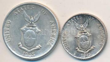 Fülöp Szigetek/Amerikai Egyesült Államok Közigazgatás 1945D 10c + 20c Ag T:2,2-
Philippines / UNITED...