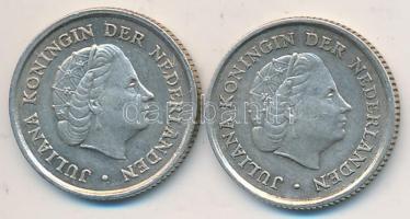 Holland-Antillák 1963-1966. 1/10G Ag "I. Julianna" (2x) T:2
Netherlands Antilles 1963-1966...