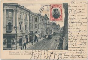 Sofia, Rue de commerce / street, shops, trams