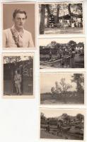1941 Katonai fotók, a feliratok szerint Rimaszombaton készültek, 8 db fénykép, 6x8 cm