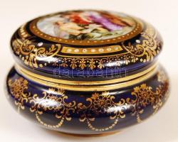 Turn életképes ékszertartó, matricás, jelzett, hibátlan, d:7,5 cm, m:4,5 cm