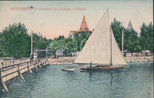 Keszthely, Balatom és Hullám szálloda, vitorlás hajó (EK)