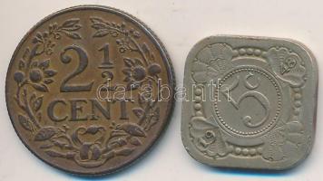 Curacao 1944. 2 1/2C + 1948. 5c T:2 Curacao 1944. 2 1/2 Cent + 1948. 5 Cent C:XF