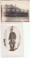 1929-1932 Katonai fotók, darutollas katonák, 2 db fénykép, 9x12 cm és 14x9 cm