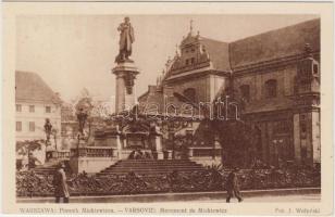 Warsaw, Warszawa; statue of Adam Mickiewicz, J. Wolynski photo