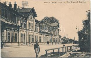 Hőlak, Trencséntepla; vasútállomás, villamos / Tepla railway station, tram (EB)