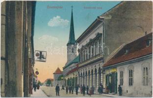 Érsekújvár, Komáromi utca, cipő bolt / street, shoe shop (EM)