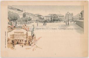 3 db RÉGI használatlan történelmi magyar városképes lap; Zágráb, Budapest, 2 lithoval / 3 old unused...