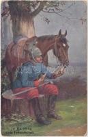 Soldier with horse, B.K.W.I. 933-5. (EK)