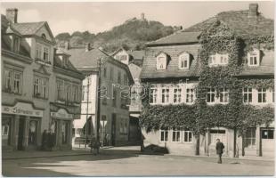 Bad Blankenburg, Markt, Burg Greifenstein, Lederwaren Schuhe / market place, castle, leather goods shop