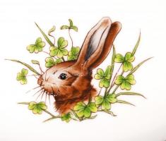 Herendi vadász mintás falióra, kézzel festett, jelzett, hibátlan, ritka, d:28 cm / Herend handpainte...