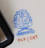 Herendi vadász mintás falióra, kézzel festett, jelzett, hibátlan, ritka, d:28 cm / Herend handpainte...