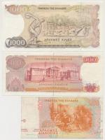 Görögország 1967. 100D + 1996. 200D + 1987. 1000D T:II-,III 
Greece 1967. 100 Drachmai + 1996. 200 D...
