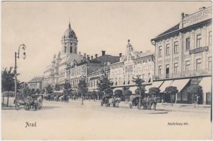 Arad, Andrássy tér, Steigerwald A. bútorgyáros üzlete, fényképész, Reinhart Fülöp bútorgyára / square, shop, photographer, furniture factory, The Gresham