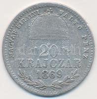 1869GYF 20Kr Ag "Magyar Királyi Váltó Pénz" T:2-,3
