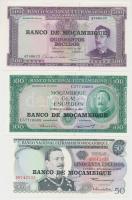 Mozambik 1961. 100Esc + 1970. 50Esc + 1967. 500Esc T:I Mozambique 1961. 100 Escudos + 1970. 50 Escudos + 1967. 500 Escudos C:UNC