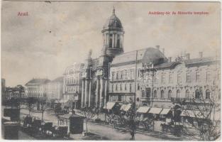 Arad, Andrássy tér, Minorita templom / square, church (fl)