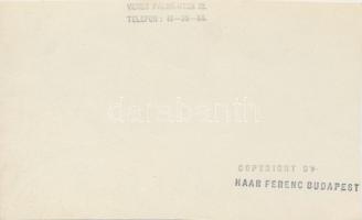 cca 1940 Haár Ferenc (1908-1997): A budai vár télen, pecséttel jelzett vintage fotó, 10,5x17,5 cm