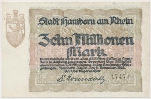 Német Birodalom / Weimari Köztársaság / Hamborn am Rhein 1922. 10.000.000M T:III Germany/Weimar Republic/ Hamborn am Rhein 1922. 10.000.000 Mark C:F