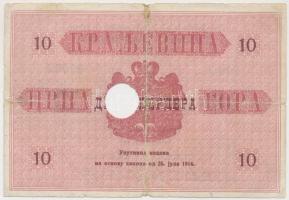 Montenegró 1914. 10P lyukasztott T:III
Montenegro 1914. 10 Perpera holes C:F
Krause 10