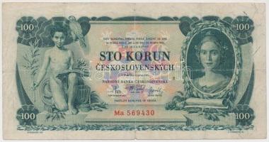 Csehszlovákia 1931. 100K T:III
Czechoslovakia 1931. 100 Korun C:F
Krause 23