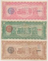 Mexikó/Forradalmi/Chihuahua 1915. 5P + 10P + 20P kék, fekete, piros csipkés bélyegző a hátlapon T:II...