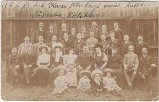 cca 1905-1910 A cs. és kir. szabad Kassa vasút ruttkai főszertár  tisztikara, csoportkép egy megírt, postázott fotólapon, 9x14 cm