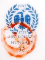 Hollóházi virág mintás mokkás készlet, matricás, jelzett, eredeti dobozában