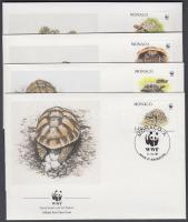 WWF Greek turtles set on 4 FDC, WWF Görög teknősök sor 4 FDC-n