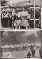 1946 Zsámbok, az új kenyér ünnepén, 4 db fénykép, 17x12 cm