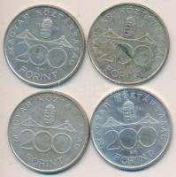 1994. 200Ft Ag "Deák" (4x) T:2,2- Adamo F13.1