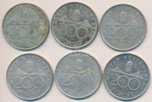 1994. 200Ft Ag "Deák" (6x) T:2,2- Adamo F13.1