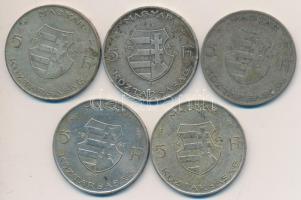 1947. 5Ft Ag "Kossuth" (5x) T:2- Adamo F8.1