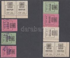 Rákospalota illetékbélyeg összeállítás (10 db), benne lemezhibával