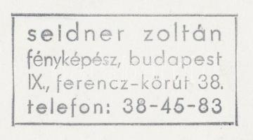 cca 1930-1940 Seidner Zoltán (Budapest): Málik József budapesti varrógép szaküzlete, pecséttel jelze...